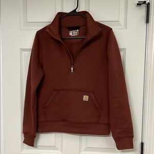 Carhartt brick Brown half Zip Sweatershirt